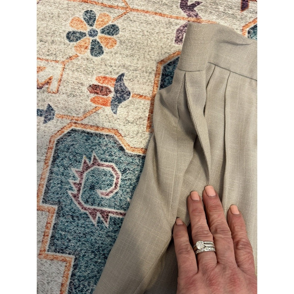 Vtg tan high Rise Made USA  pleated trousers‎ Pants Sz 12 Pockets Office Career - Picture 15 of 15
